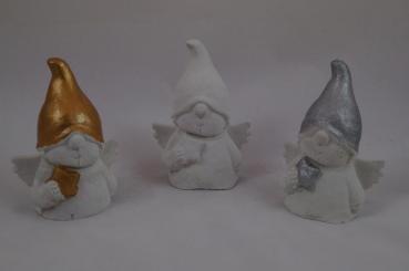 Preview: Engel Beton Stern Weihnachten Schutzengel silber Glitzer