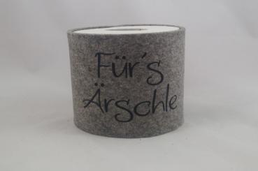 Banderole grau Hülle Toilettenpapier Deko Filz Durchmesser 13 cm
