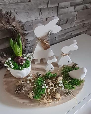 Preview: Mini Osterhase Ostermädchen Hase Höhe 8 cm Osterdeko