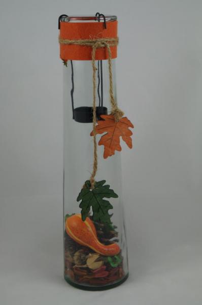 Windlicht Vase Teelichteinsatz Herbst