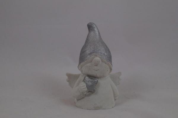 Engel Beton Stern Weihnachten Schutzengel silber Glitzer