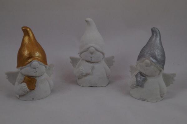 Engel Beton Stern Weihnachten Schutzengel silber Glitzer