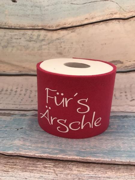 Banderole pink Hülle Toilettenpapier Deko Filz Durchmesser 13 cm