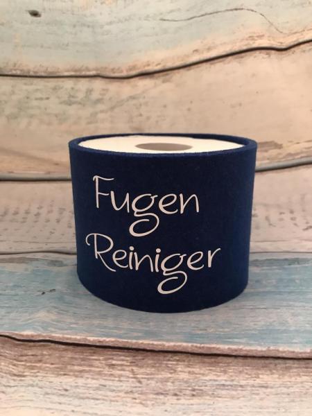 Banderole blau Hülle Toilettenpapier Deko Filz Durchmesser 13 cm