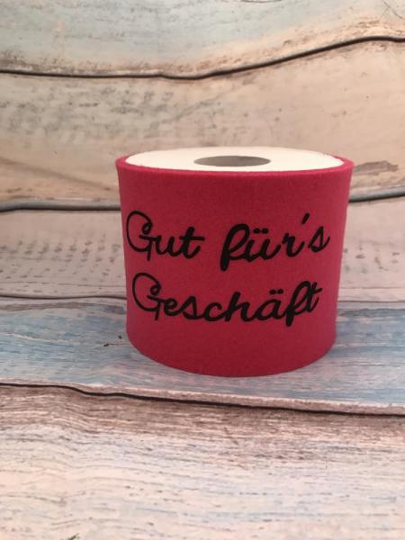 Banderole pink Hülle Toilettenpapier Deko Filz Durchmesser 13 cm