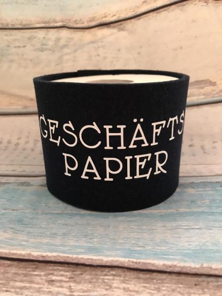 Banderole dunkelblau Hülle Toilettenpapier Deko Filz Durchmesser 13 cm