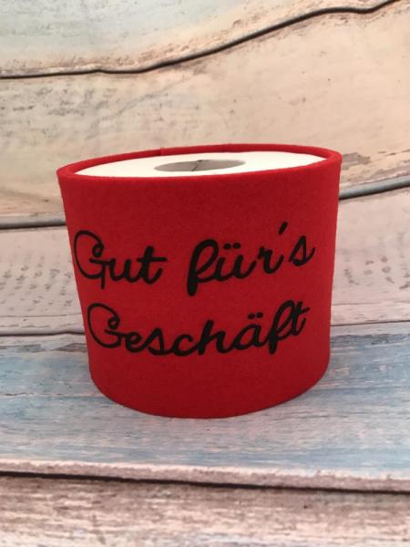 Banderole rot Hülle Toilettenpapier Deko Filz Durchmesser 13 cm
